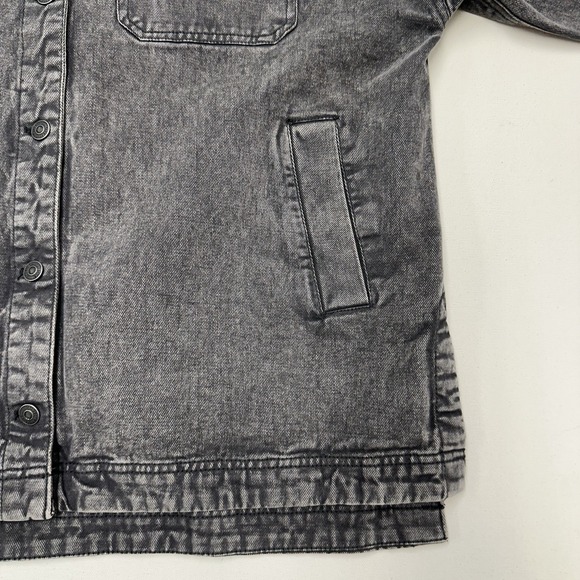 We The Free People Madison City Denim Jacket Womens Small Chore Black Western - Picture 3 of 10